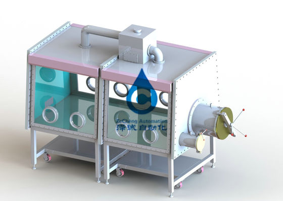 Chaîne de montage de batterie d'ion de lithium Sus304 2 section boîte à gants standard de 1200 millimètres