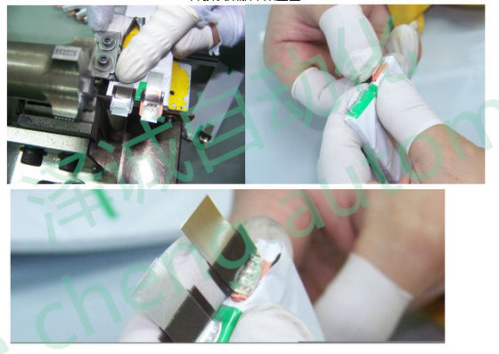 Formation automatique de coupe de soudure ultrasonore de dispositif de spectromètre d'hélium